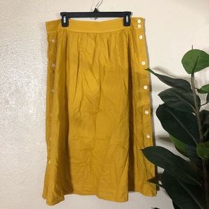 Madewell Mustard Yellow Midi Skirt